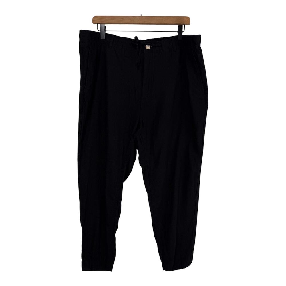Zara Black Linen Blend Pants XL